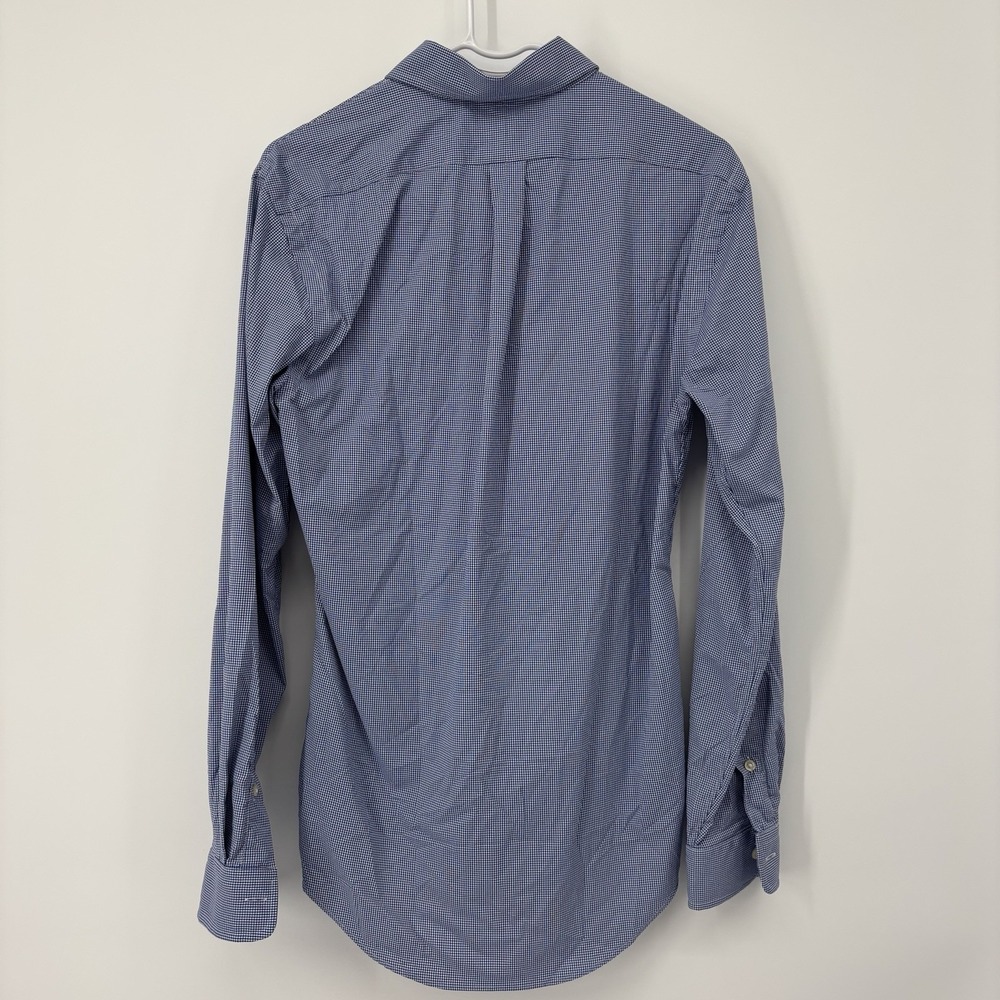 Polo Ralph Lauren Shirt Men's Small Blue Houndstooth Long Sleeve Button Down‎ - Picture 2 of 11